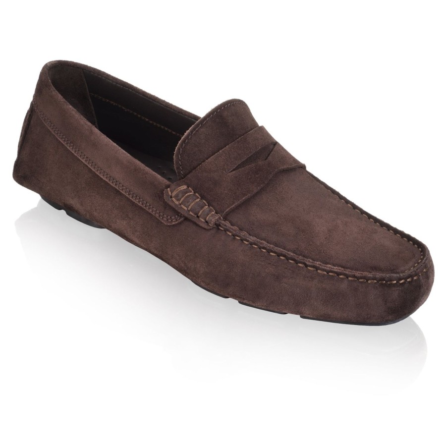 Shoes To Boot New York | Mitchum Suede Driving Shoe Dark Brown