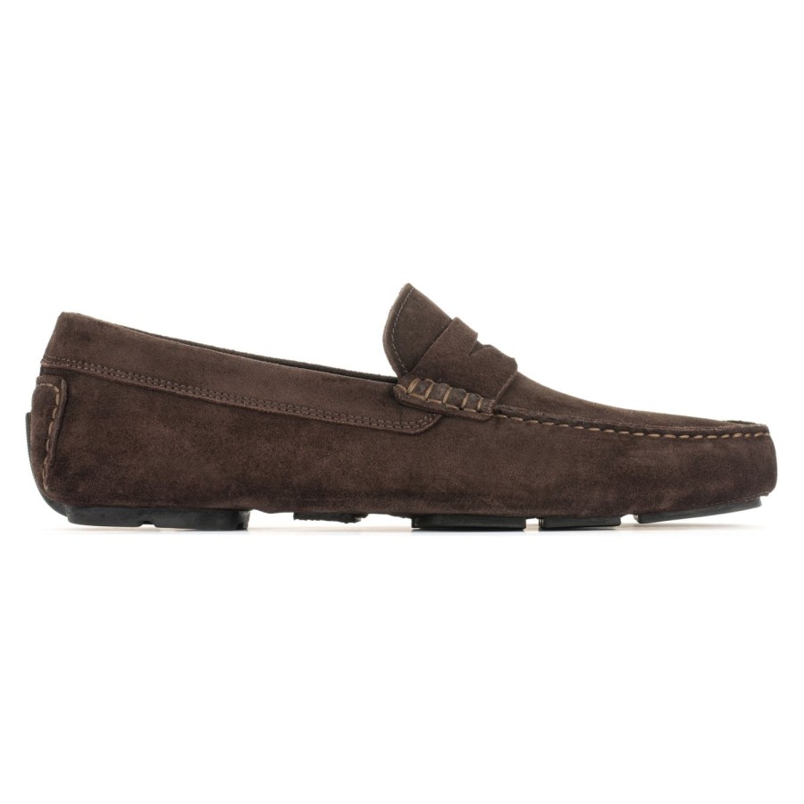 Shoes To Boot New York | Mitchum Suede Driving Shoe Dark Brown