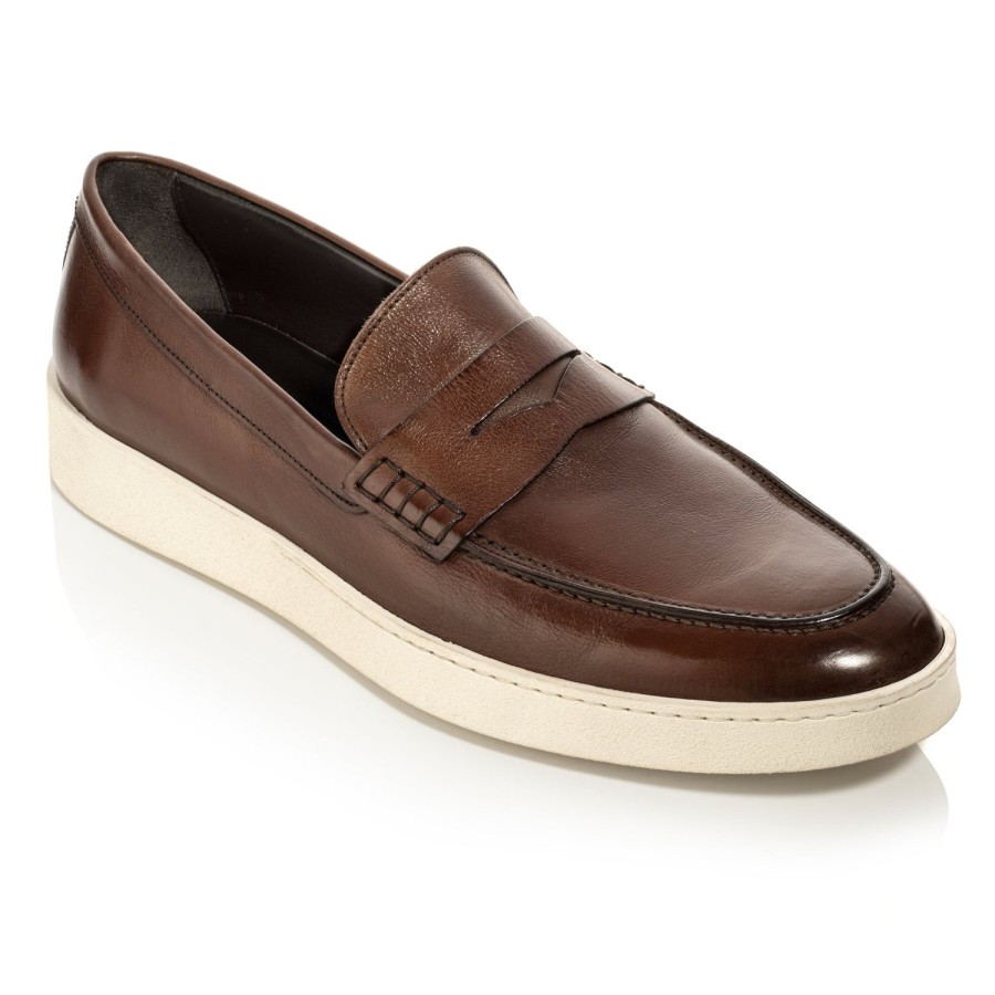 Shoes To Boot New York | Salina Calf Slip On Sneaker Burnished Brown