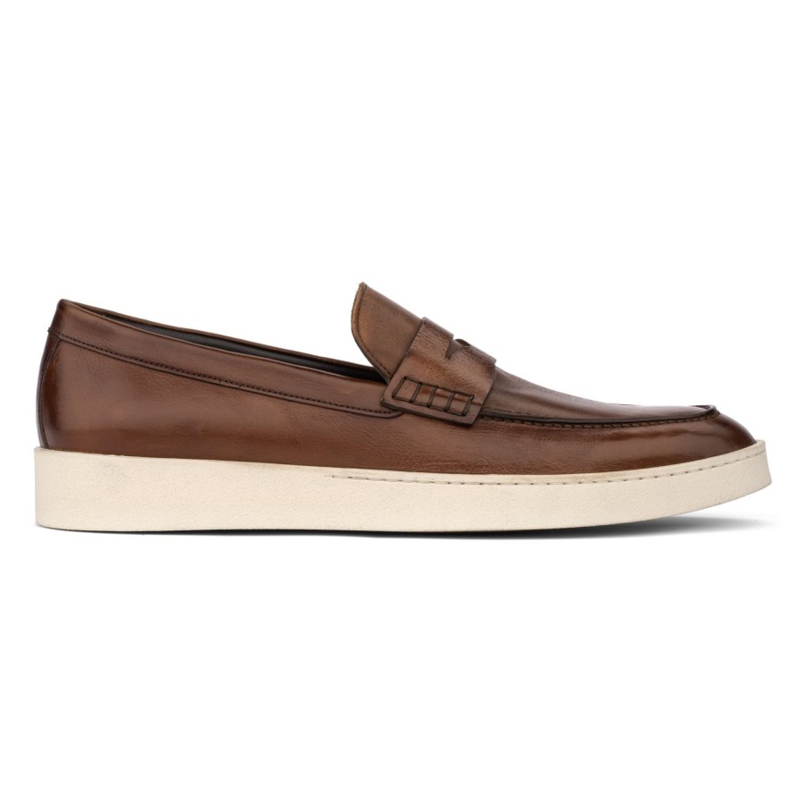 Shoes To Boot New York | Salina Calf Slip On Sneaker Burnished Brown