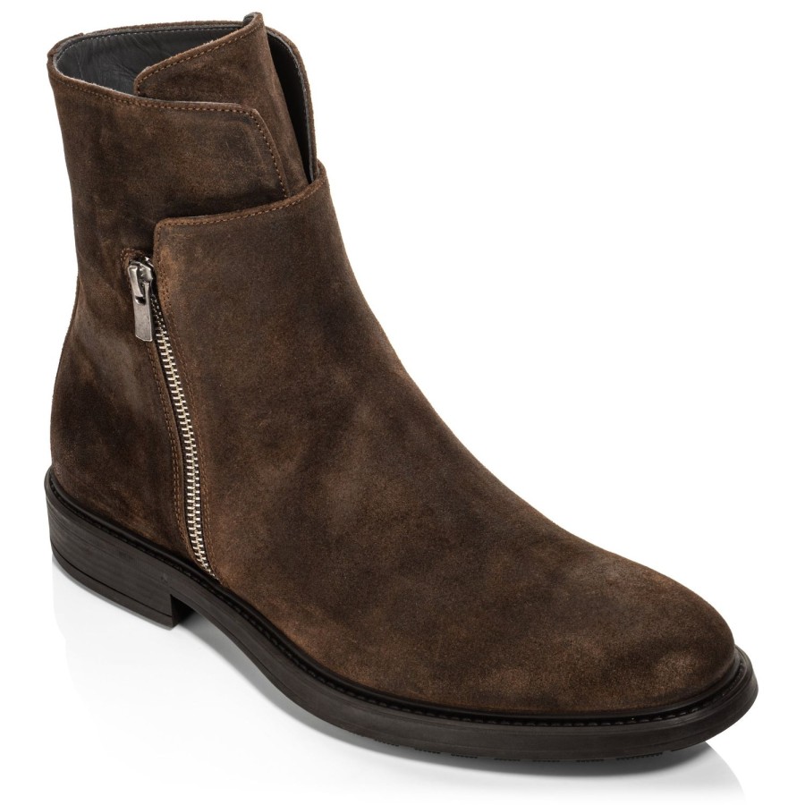 Shoes To Boot New York | Boyd Zipper Boot Mid Brown Suede