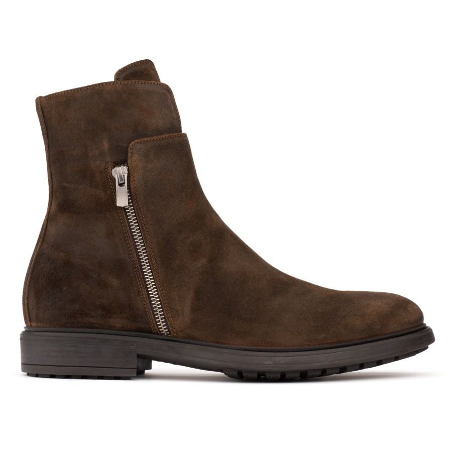 Shoes To Boot New York | Boyd Zipper Boot Mid Brown Suede