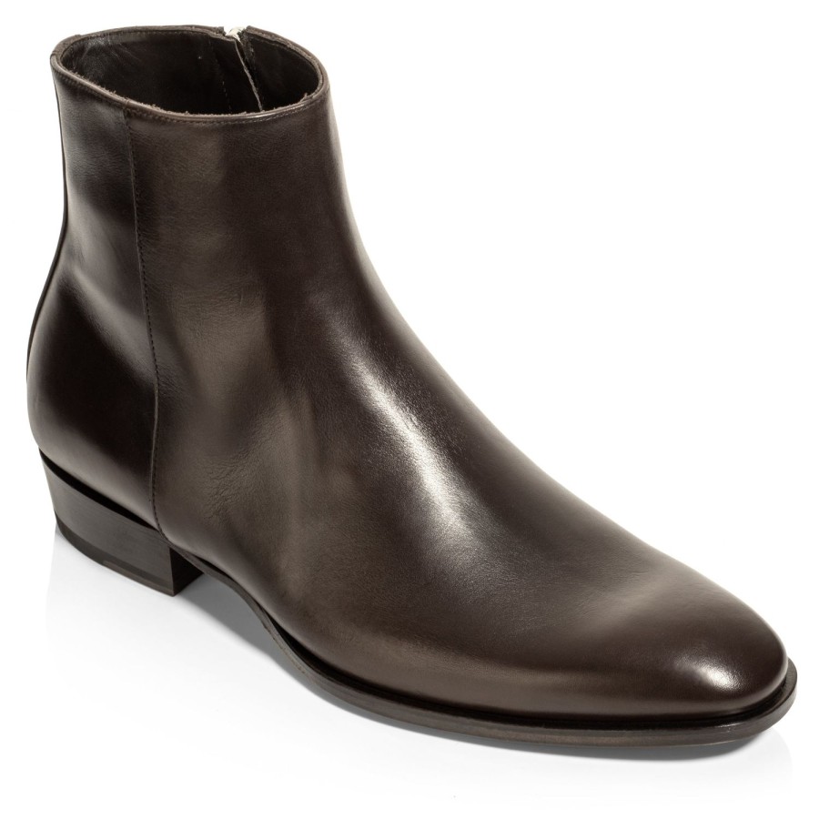 Shoes To Boot New York | Pierce Calf Zip Boot Dark Brown