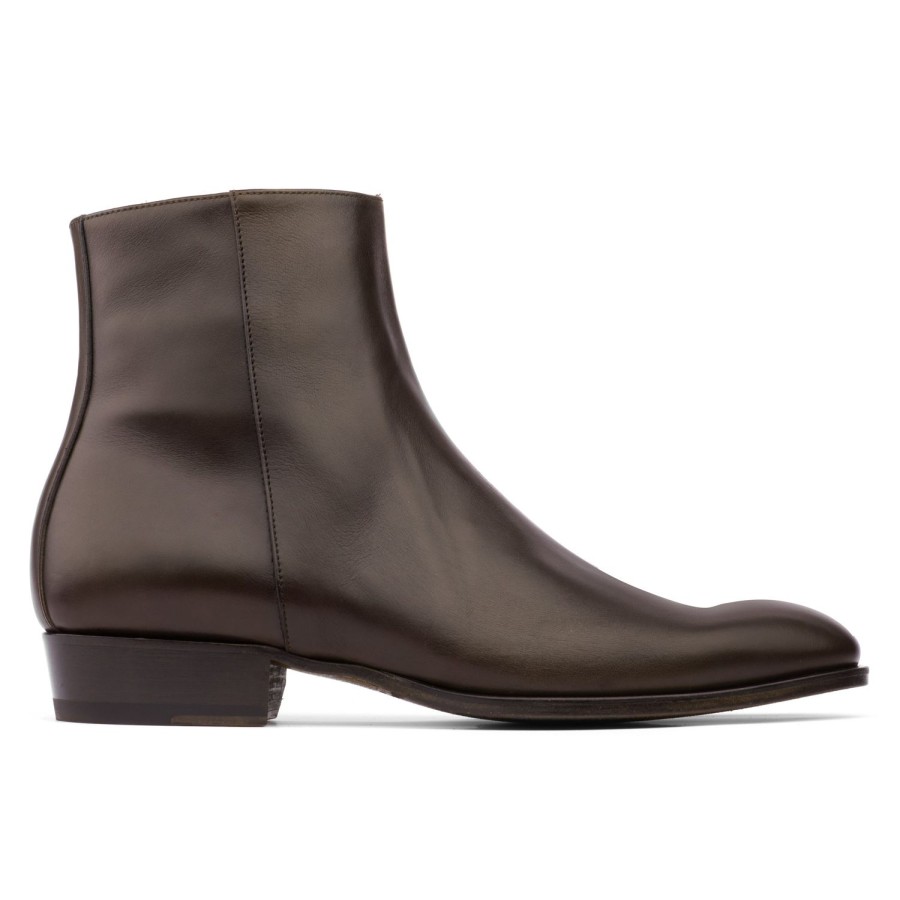 Shoes To Boot New York | Pierce Calf Zip Boot Dark Brown