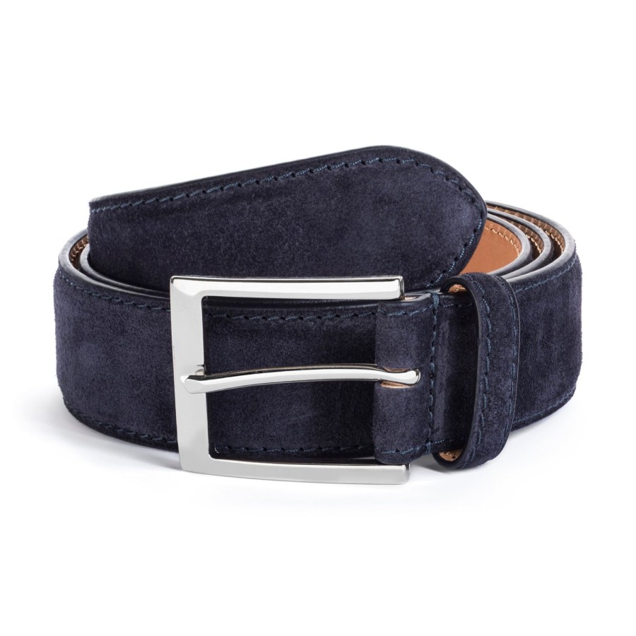 Accessories To Boot New York | Belt Navy Blue Suede