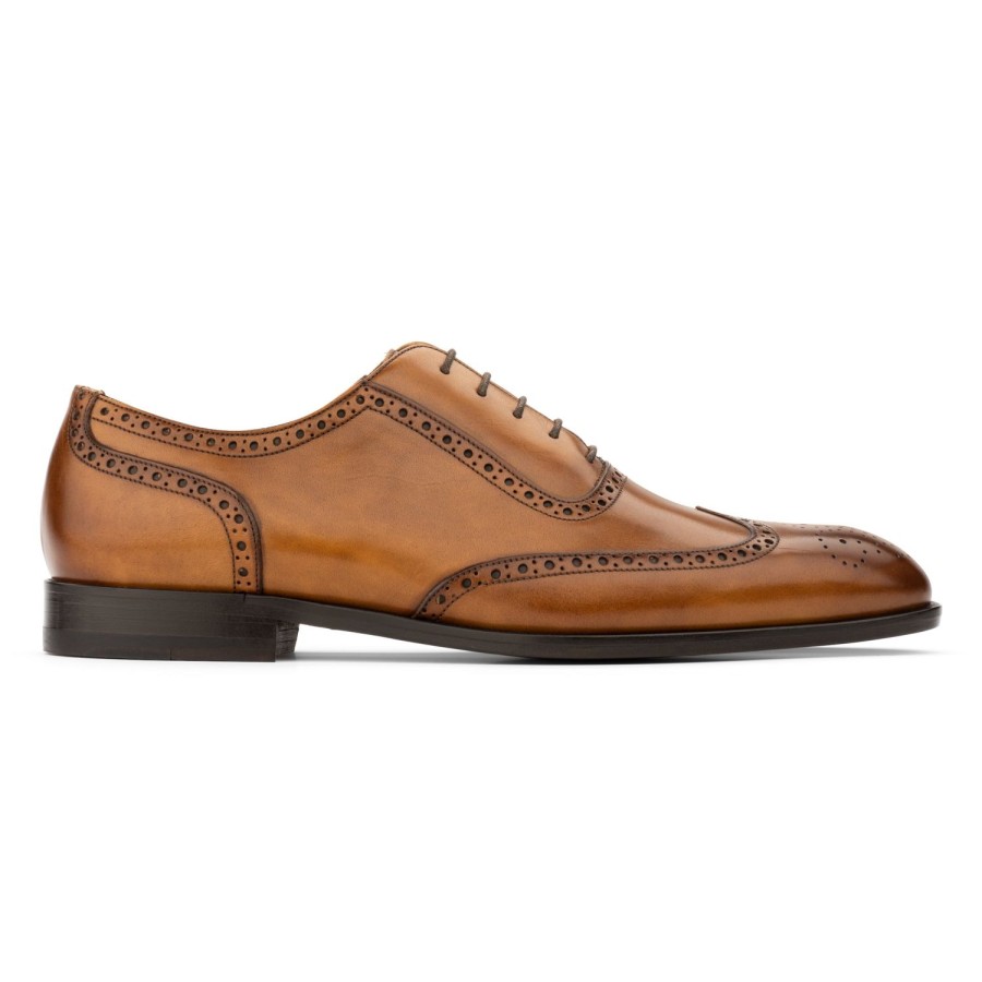 Shoes To Boot New York | Liddell Calf Wingtip Burnished Tan