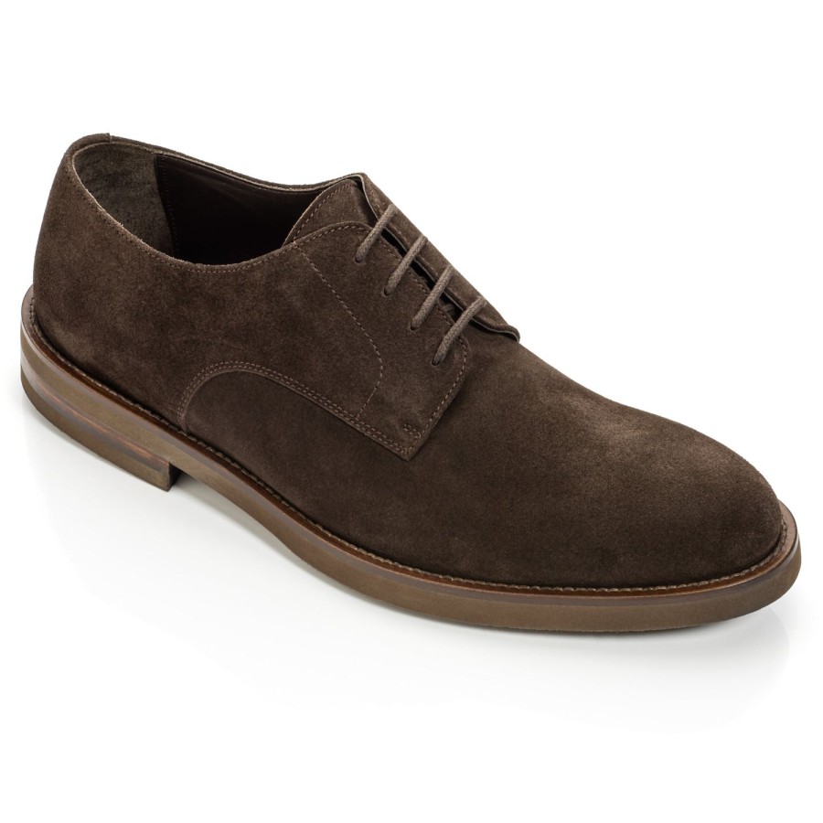 Shoes To Boot New York | Peterson Derby Lace Up Dark Brown Suede