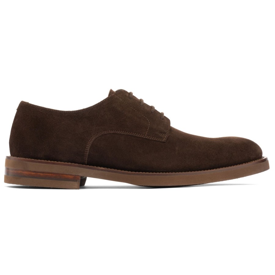 Shoes To Boot New York | Peterson Derby Lace Up Dark Brown Suede