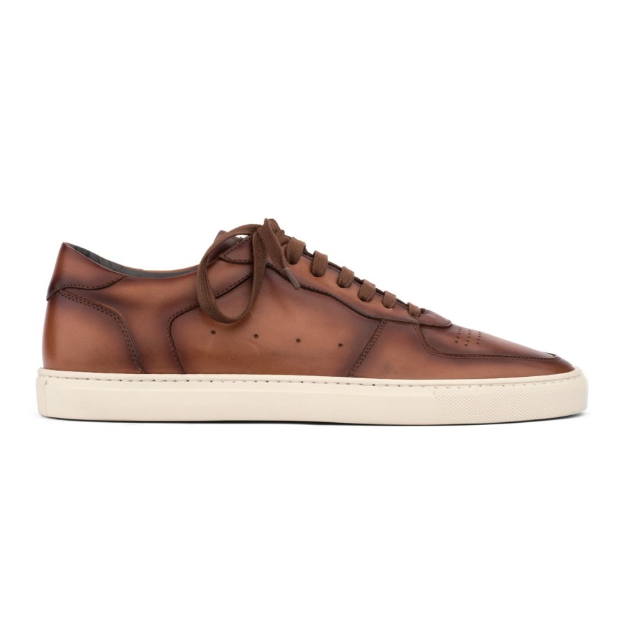 Shoes To Boot New York | Barbera Court Sneaker Tan Burnish