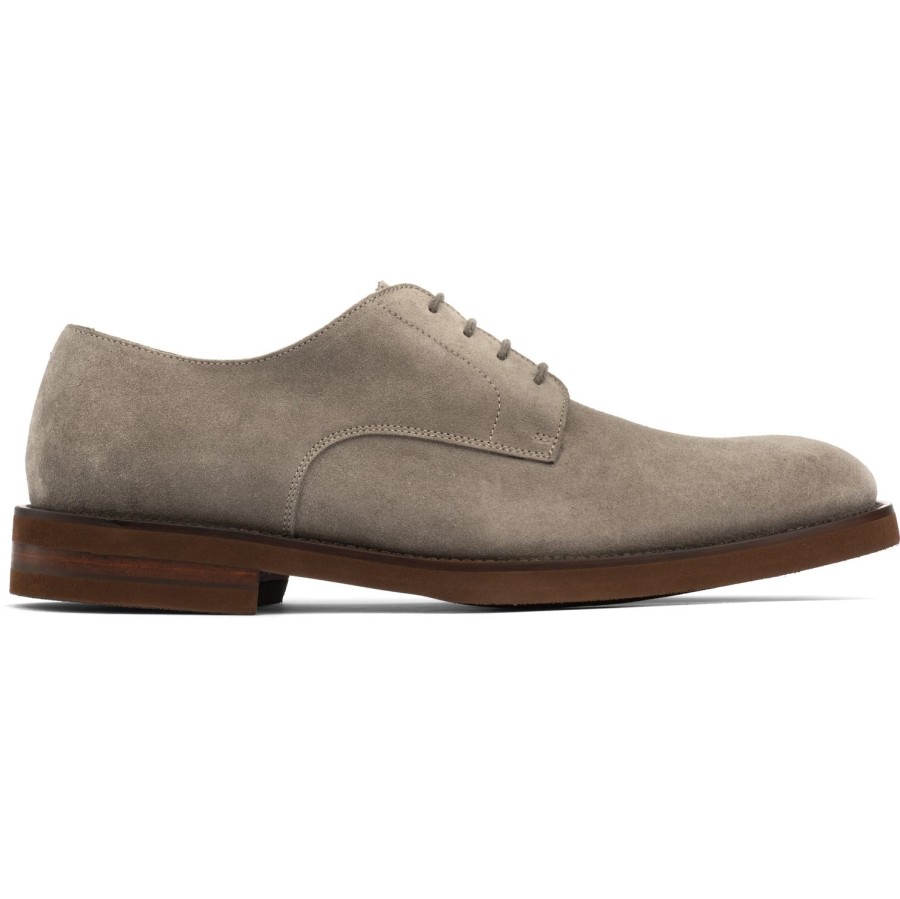 Shoes To Boot New York | Peterson Derby Lace Up Taupe Suede