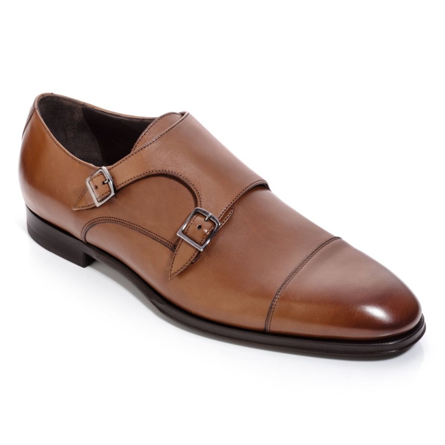 Shoes To Boot New York | Addison Double Buckle Monkstrap Cognac Calf