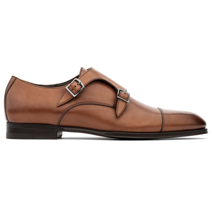 Shoes To Boot New York | Addison Double Buckle Monkstrap Cognac Calf