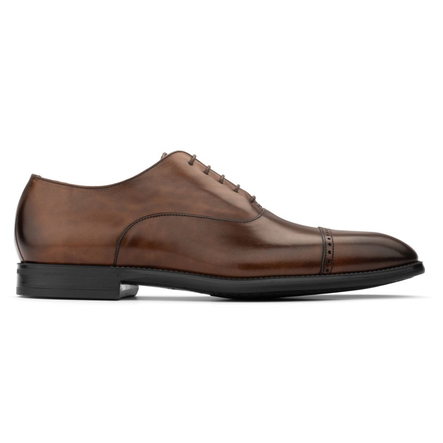 Shoes To Boot New York | Alessio Cap Toe Oxford Burnished Brown