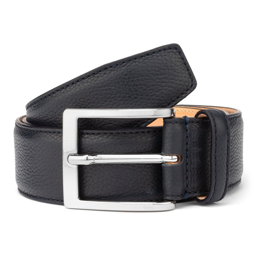 Accessories To Boot New York | Belt Navy Blue Grain