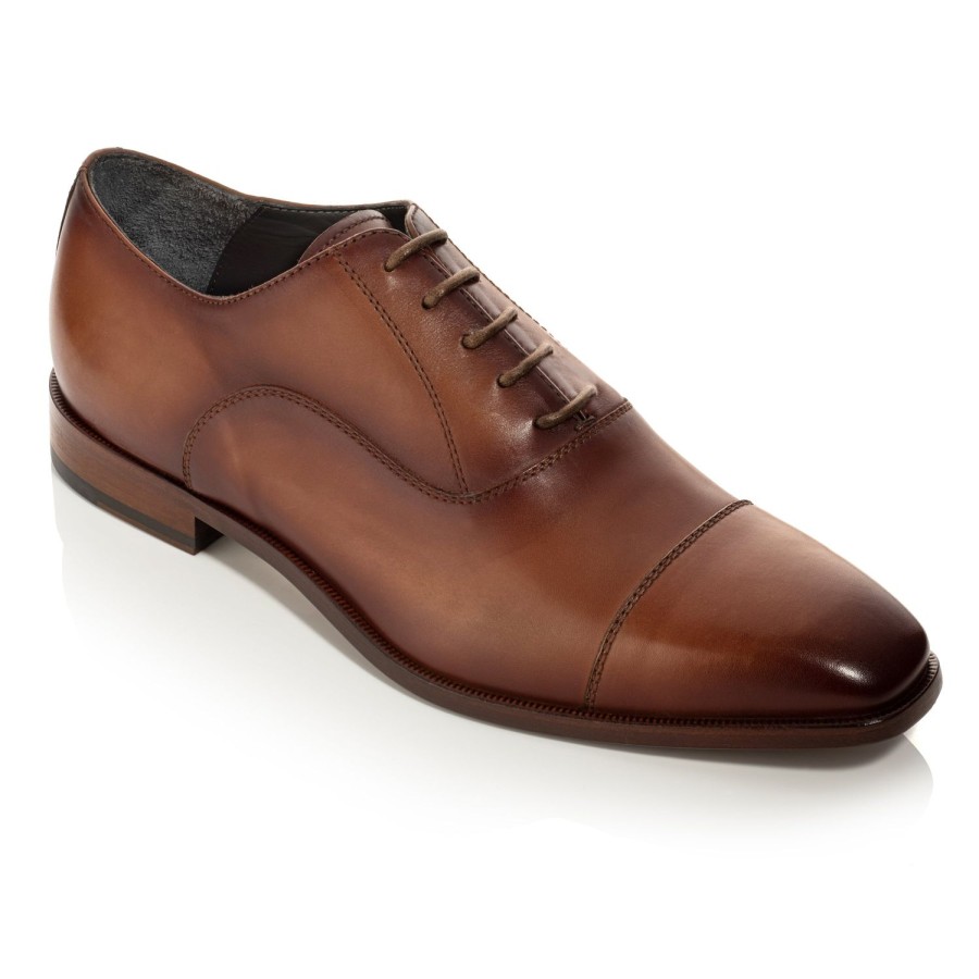 Shoes To Boot New York | Trento Calf Cap Toe Mid Brown Burnish