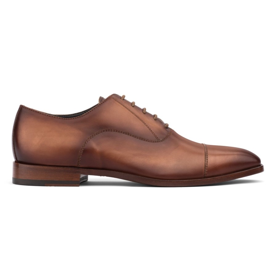 Shoes To Boot New York | Trento Calf Cap Toe Mid Brown Burnish