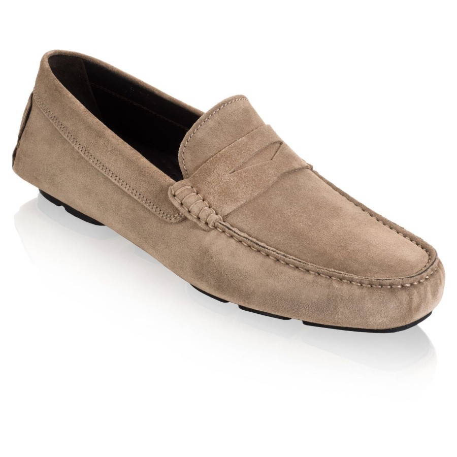 Shoes To Boot New York | Mitchum Suede Driving Shoe Taupe