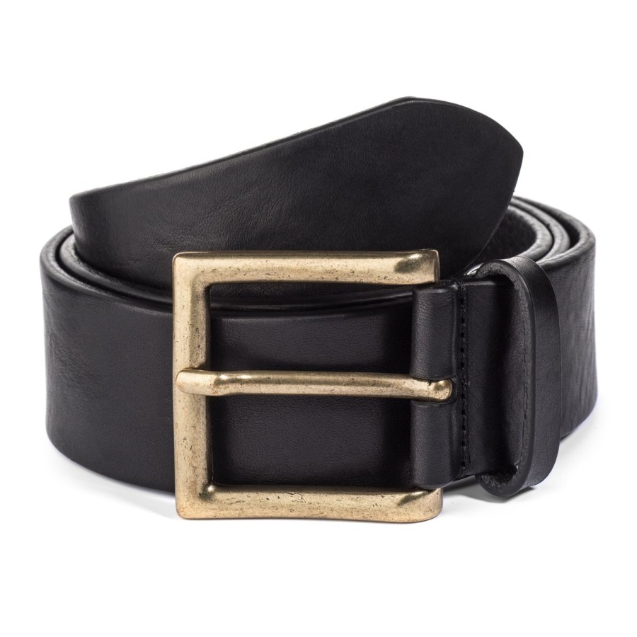 Accessories To Boot New York | Black Leather Casual Belt Black Casual