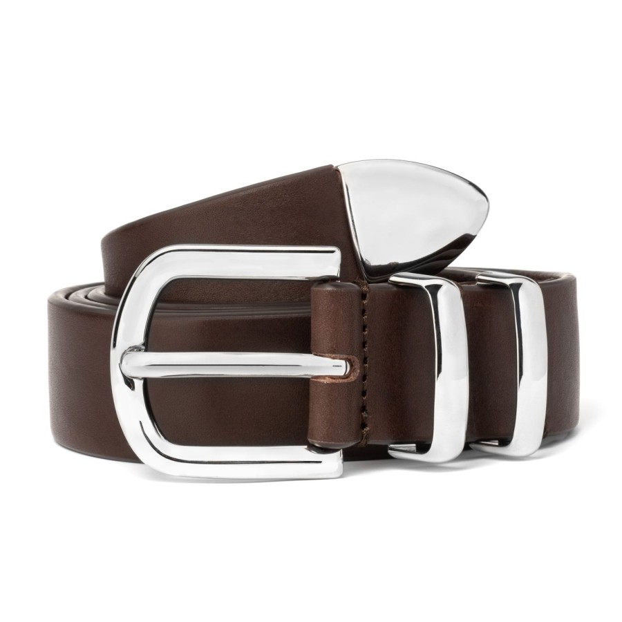 Accessories To Boot New York | Belt Brown Calf / Silver