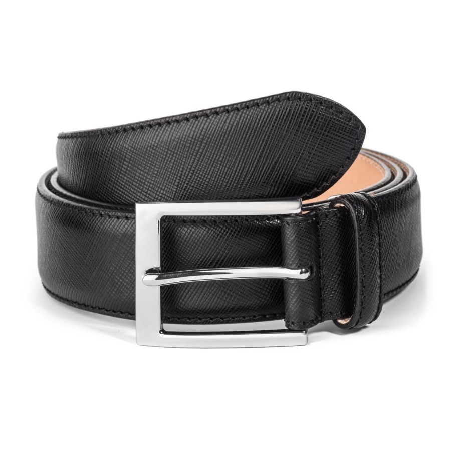 Accessories To Boot New York | Calf Belt Black Textured