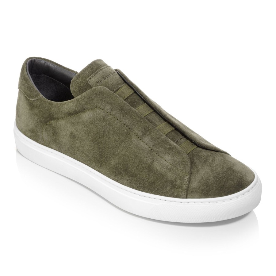 Shoes To Boot New York | Stone Slip On Sneaker Central Park Green Suede