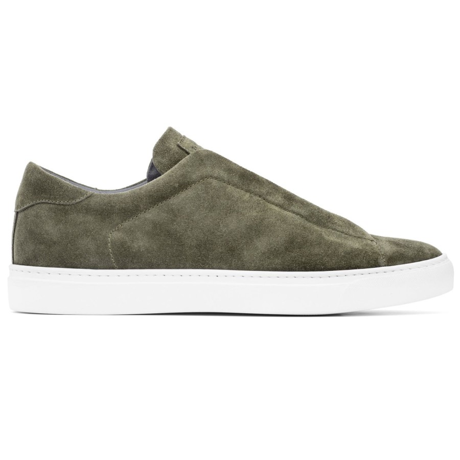 Shoes To Boot New York | Stone Slip On Sneaker Central Park Green Suede