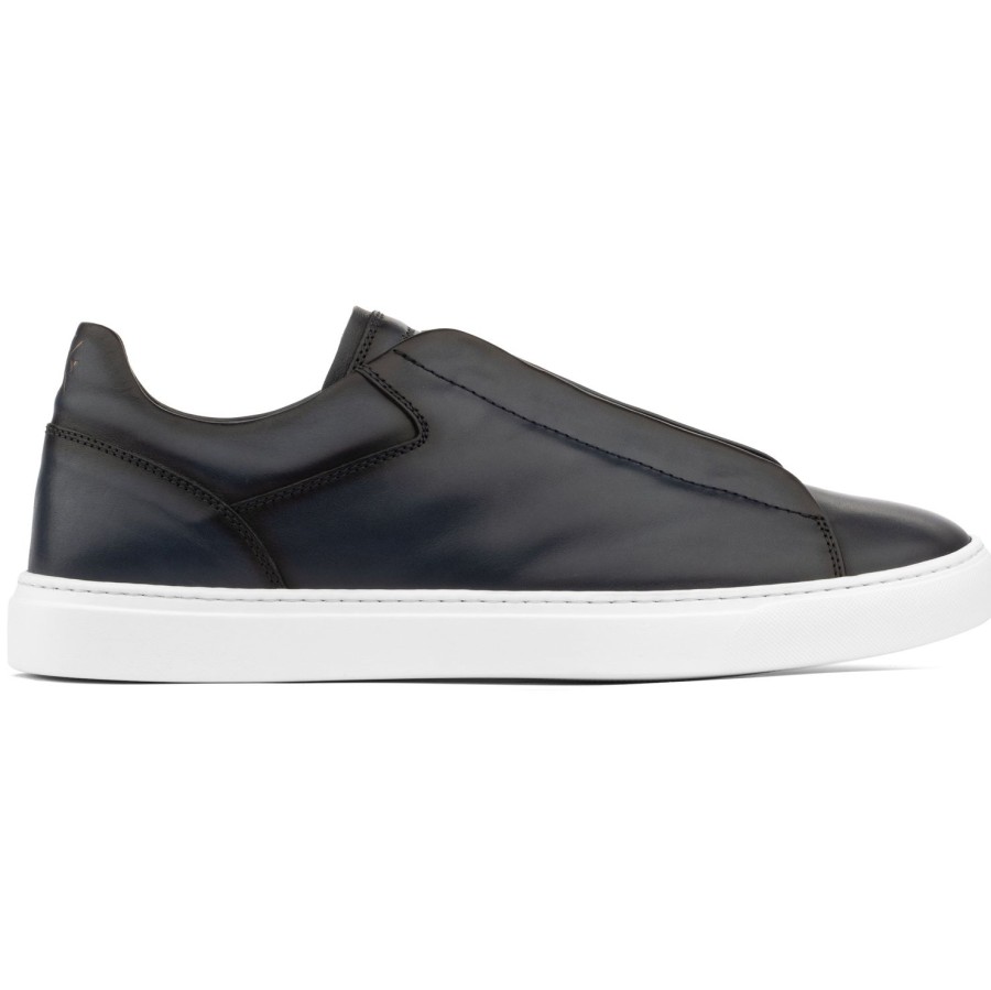 Shoes To Boot New York | Ainsworth Elastic Slip On Sneaker Blue Nappa