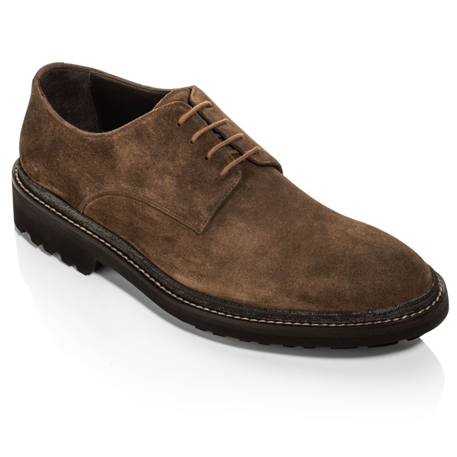 Shoes To Boot New York | Brookdale Lug Sole Derby Mid Brown Suede