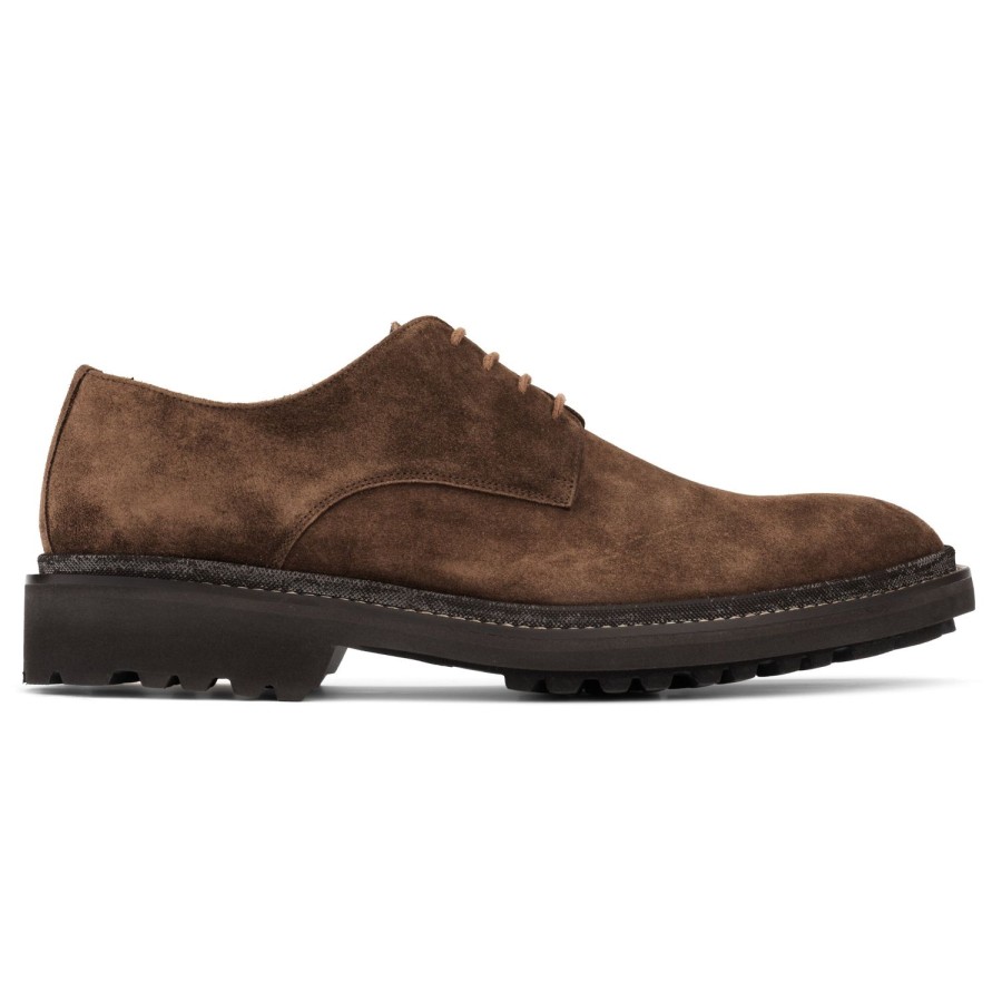 Shoes To Boot New York | Brookdale Lug Sole Derby Mid Brown Suede