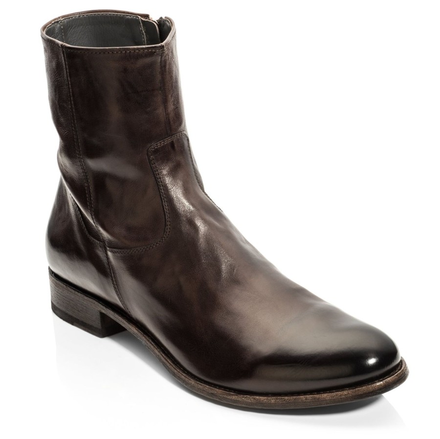 Shoes To Boot New York | Belvedere Zip Boot Dark Brown