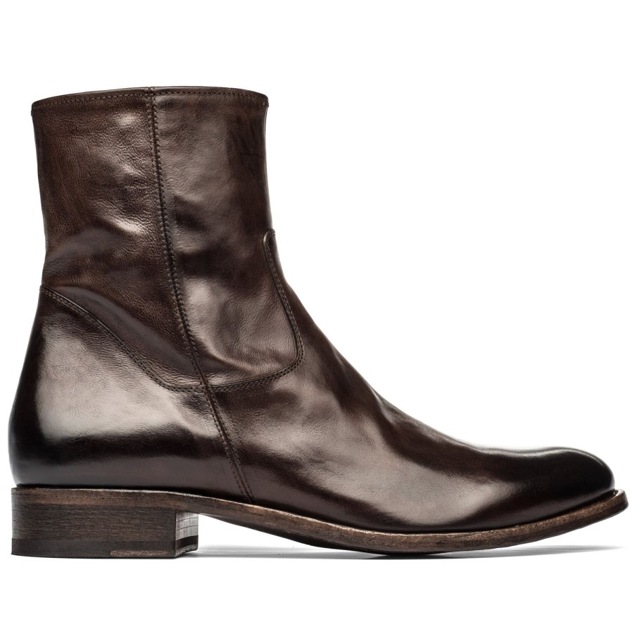 Shoes To Boot New York | Belvedere Zip Boot Dark Brown