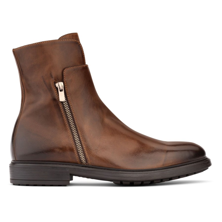 Shoes To Boot New York | Boyd Zipper Boot Cognac Calf