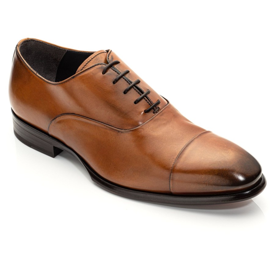 Shoes To Boot New York | Faro Calf Cap Toe Burnished Tan