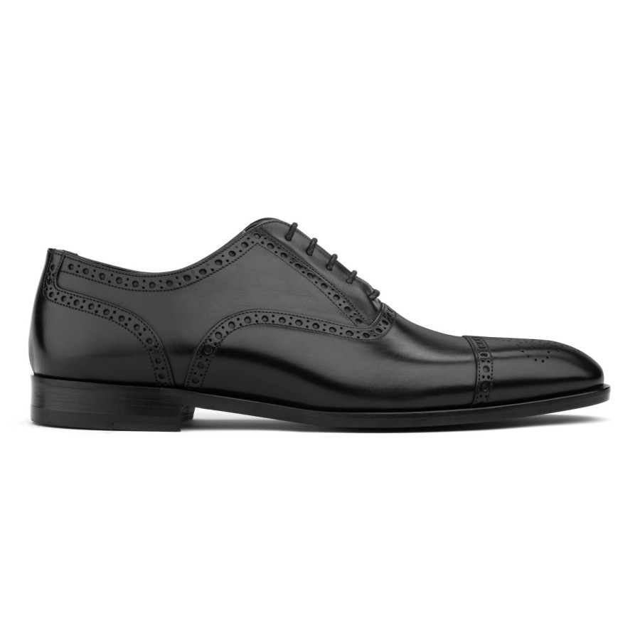 Shoes To Boot New York | Connors Calf Calf Medallion Cap Toe Black