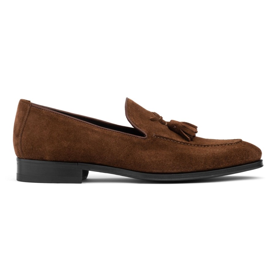 Shoes To Boot New York | Maurizio Suede Tassel Loafer Mid Brown