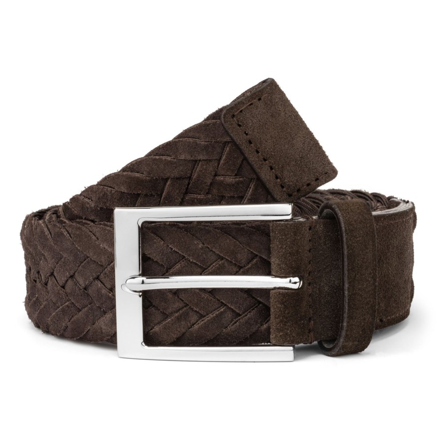 Accessories To Boot New York | Belt Dark Brown Woven Suede