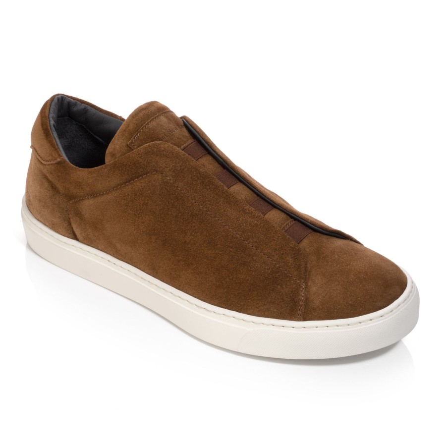 Shoes To Boot New York | Stone Slip-On Sneaker Mid Brown Suede