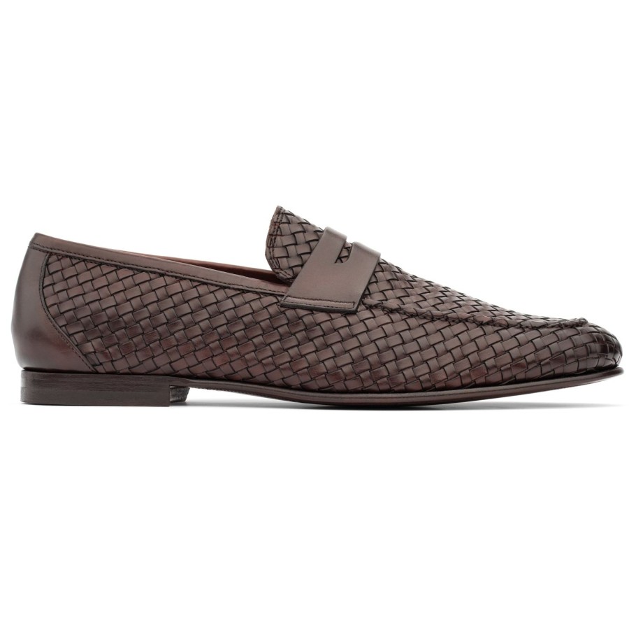 Shoes To Boot New York | Zenith Woven Leather Loafer Brown