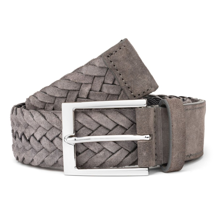 Accessories To Boot New York | Belt Grey Woven Suede