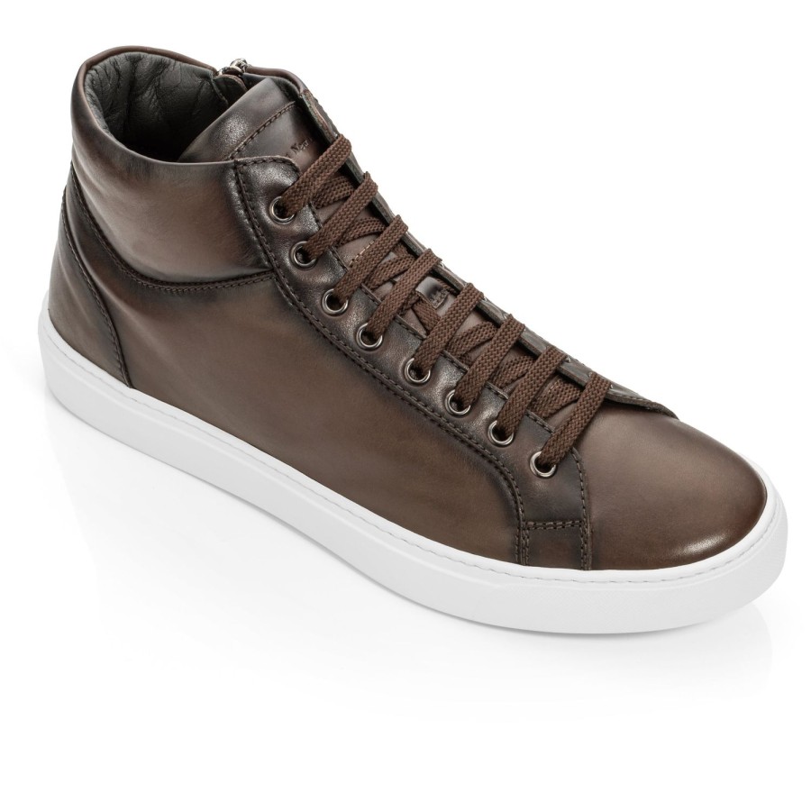 Shoes To Boot New York | Leonardo Nappa High Top Sneaker Burnished Brown