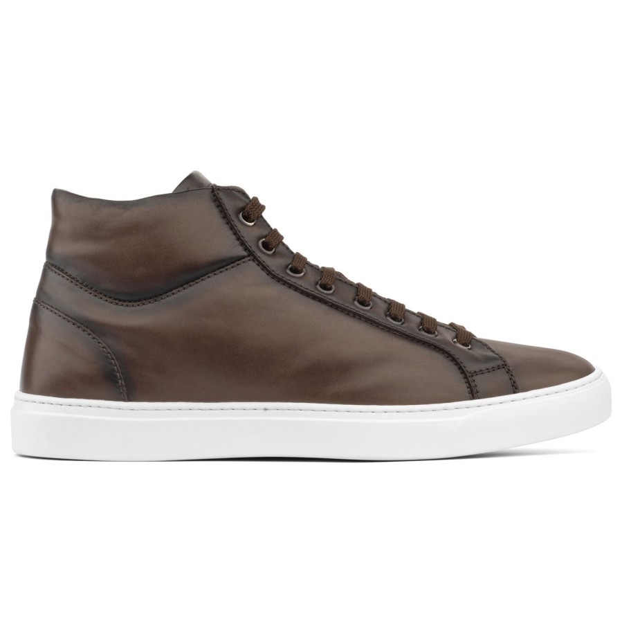 Shoes To Boot New York | Leonardo Nappa High Top Sneaker Burnished Brown