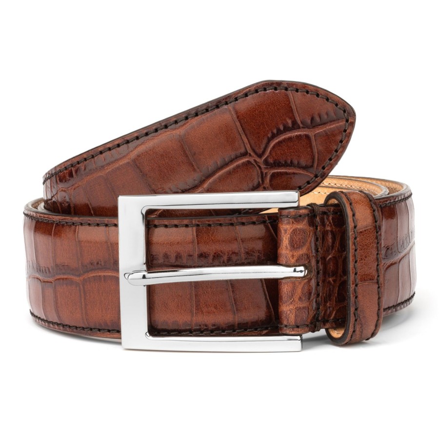 Accessories To Boot New York | Belt Cognac Croc Effect