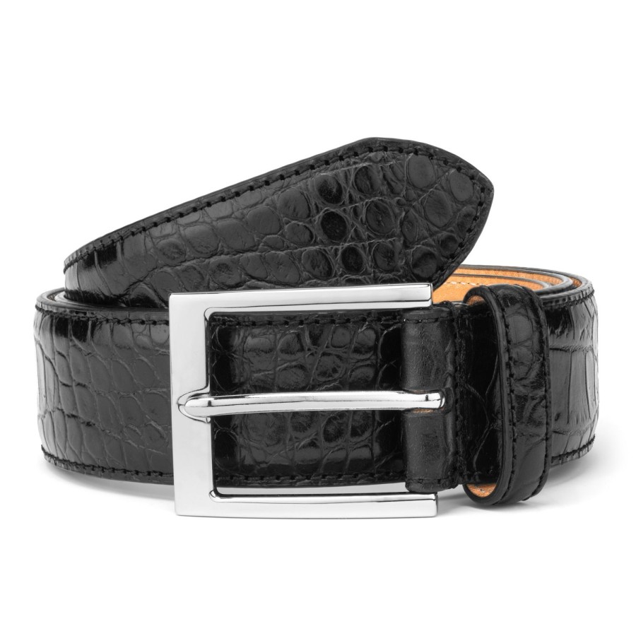 Accessories To Boot New York | Belt Black Croc Effect