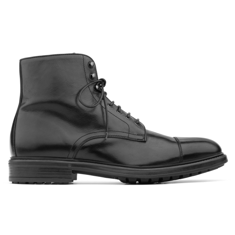 Shoes To Boot New York | Burkett Cap Toe Lace Boot Black