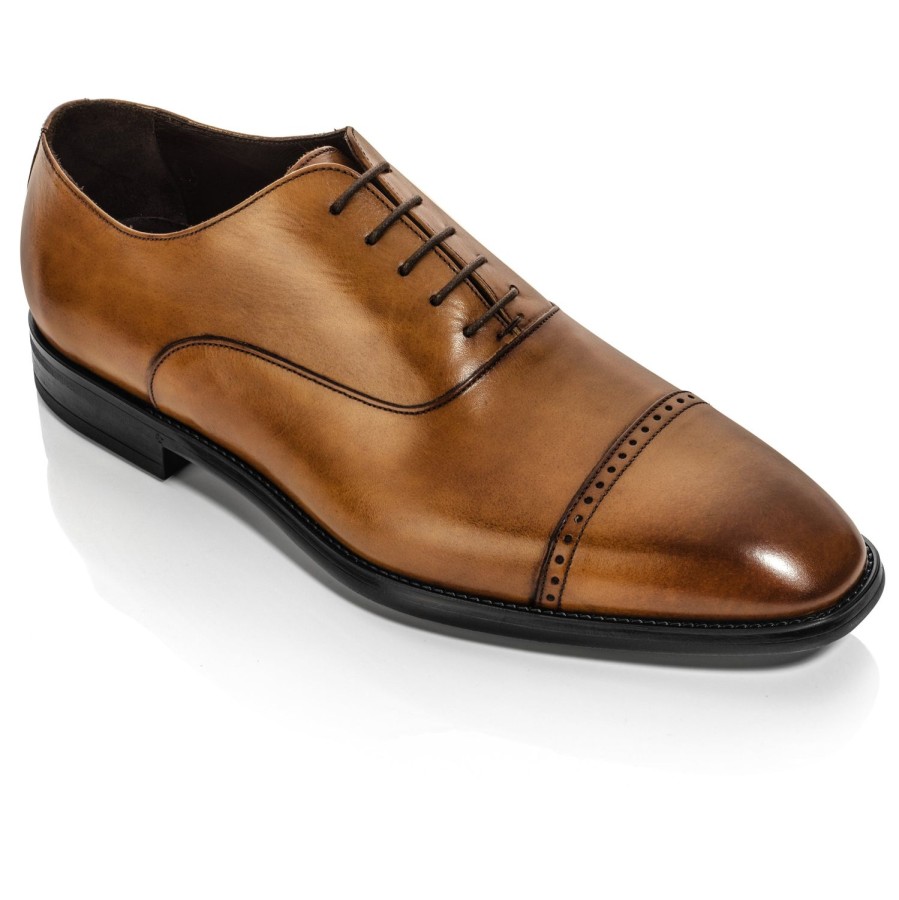 Shoes To Boot New York | Alessio Cap Toe Oxford Burnished Tan