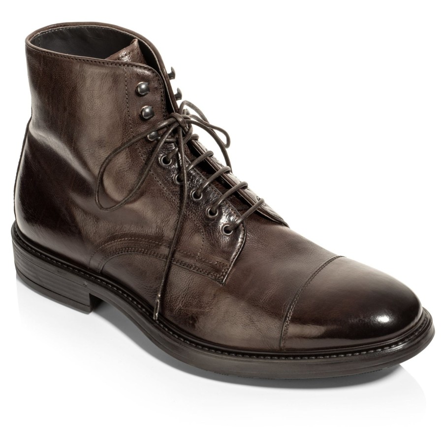 Shoes To Boot New York | Burkett Cap Toe Boot Dark Brown