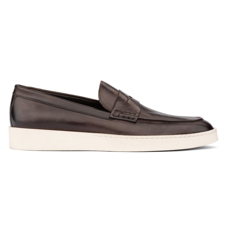 Shoes To Boot New York | Salina Calf Slip On Sneaker Dark Brown