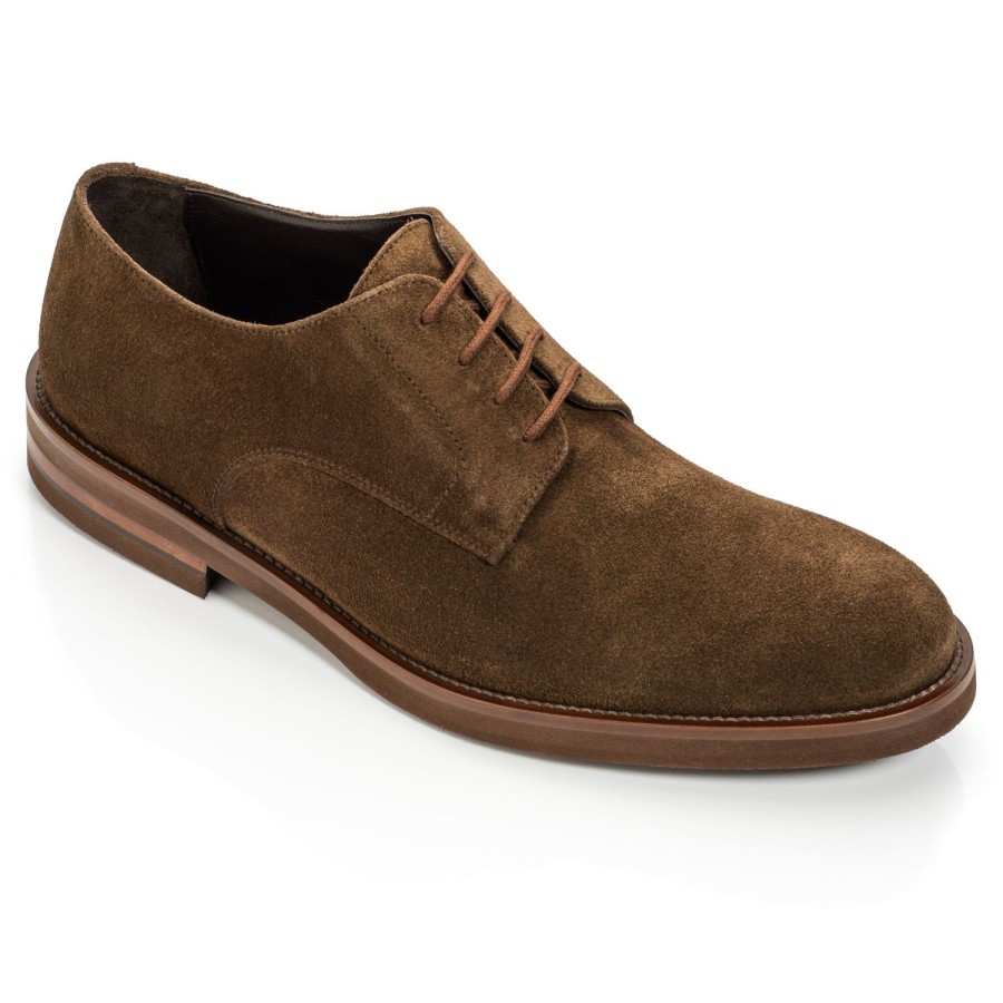 Shoes To Boot New York | Peterson Derby Lace Up Mid Brown Suede