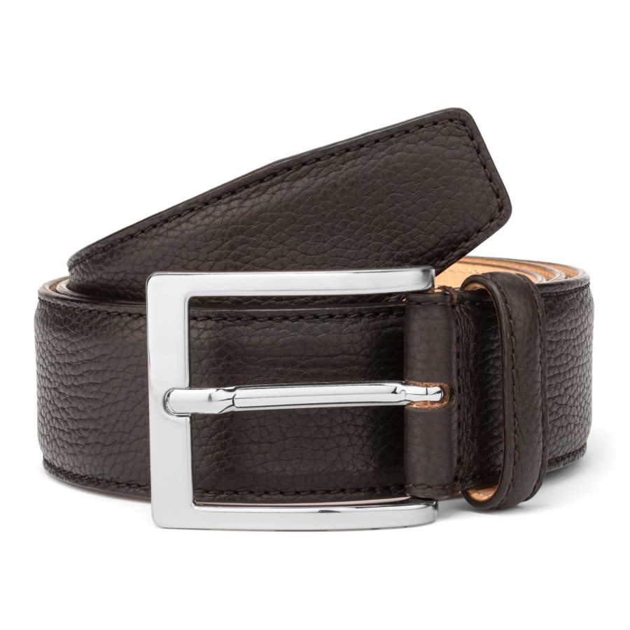 Accessories To Boot New York | Belt Dark Brown Grain