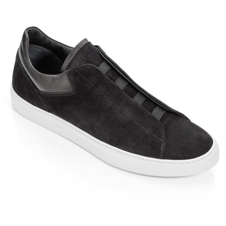 Shoes To Boot New York | Alberta Elastic Slip On Sneaker Black Suede